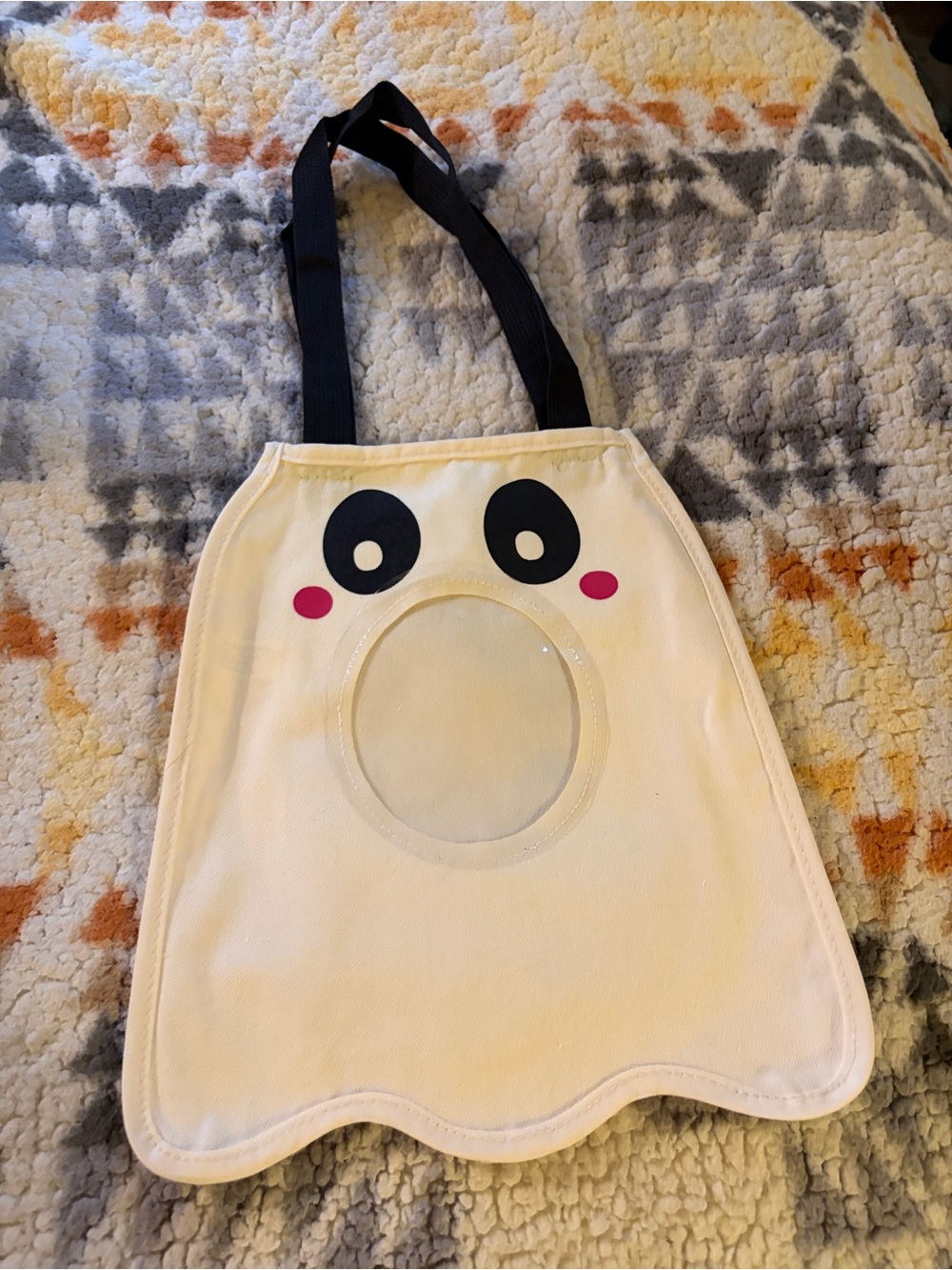 Kids Cute Ghost Boo bag – White with Black Straps